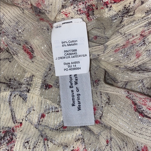 Madewell Floral Metallic Stripe Lightweight Tunic Blouse - Picture 9 of 11